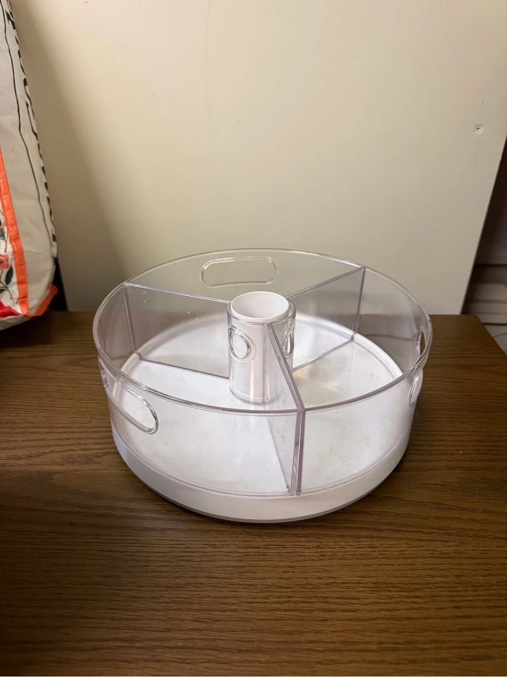 Clear Rotating Pantry Organizer Lazy Susan - White Accent